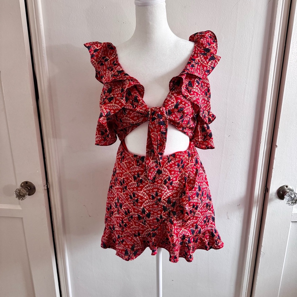 Cutout Floral Romper